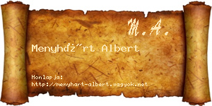 Menyhárt Albert névjegykártya